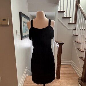 Vintage Black Fringe Cocktail Dress=Flapper Style/Evening  & Party by ROBERTA